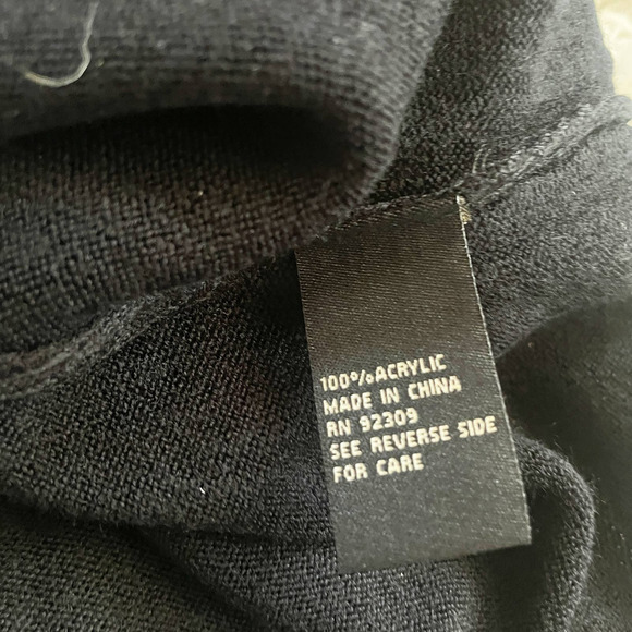 DG2 by Diane Gilman Lux Touch Black Soft Turtleneck Sweater Women's Size Large - Picture 3 of 6